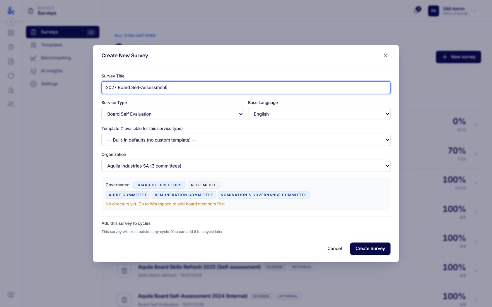 Creating a new evaluation campaign